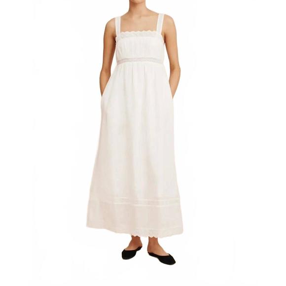 NEW POSSE grace shift maxi dress in white